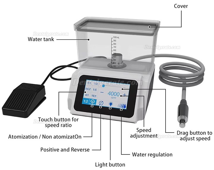 Dentales b&uuml;rstenloses Elektromotor-Chirurgiesystem WM-E5 mit LED-Licht und eigenem Wasserversorgungssystem